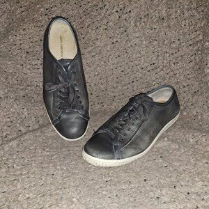 JOHN VARVATOS-HATTAN-Lead Grey Leather-Star USA-Lace Up Sneakers-Sz 10-Good